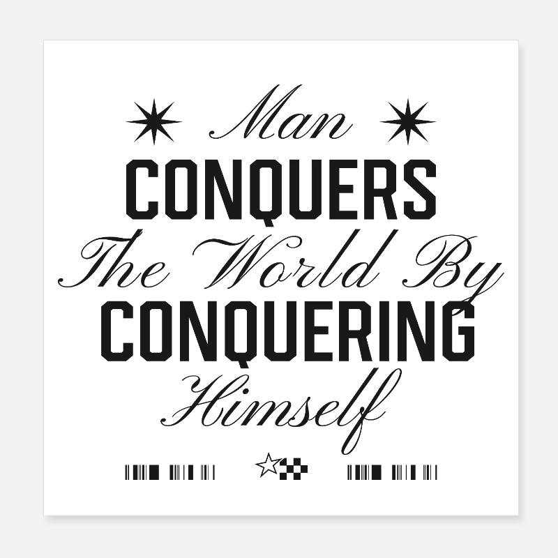 Dominating the world through self-control Poster 8" x 8" (20x20 cm)
