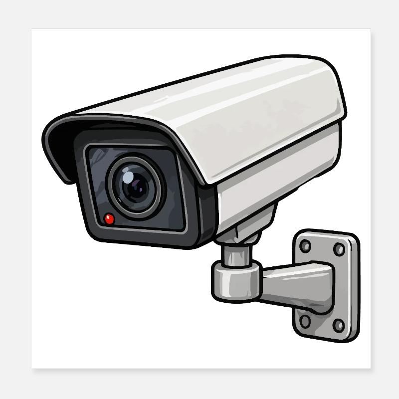 Illustration de caméra de sécurité Poster 20 x 20 cm