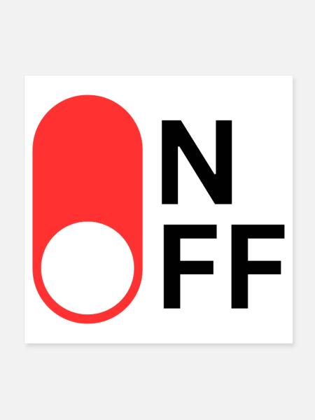 ON / OFF Modus - Poster 20x20 cm - Weiß - Vorne