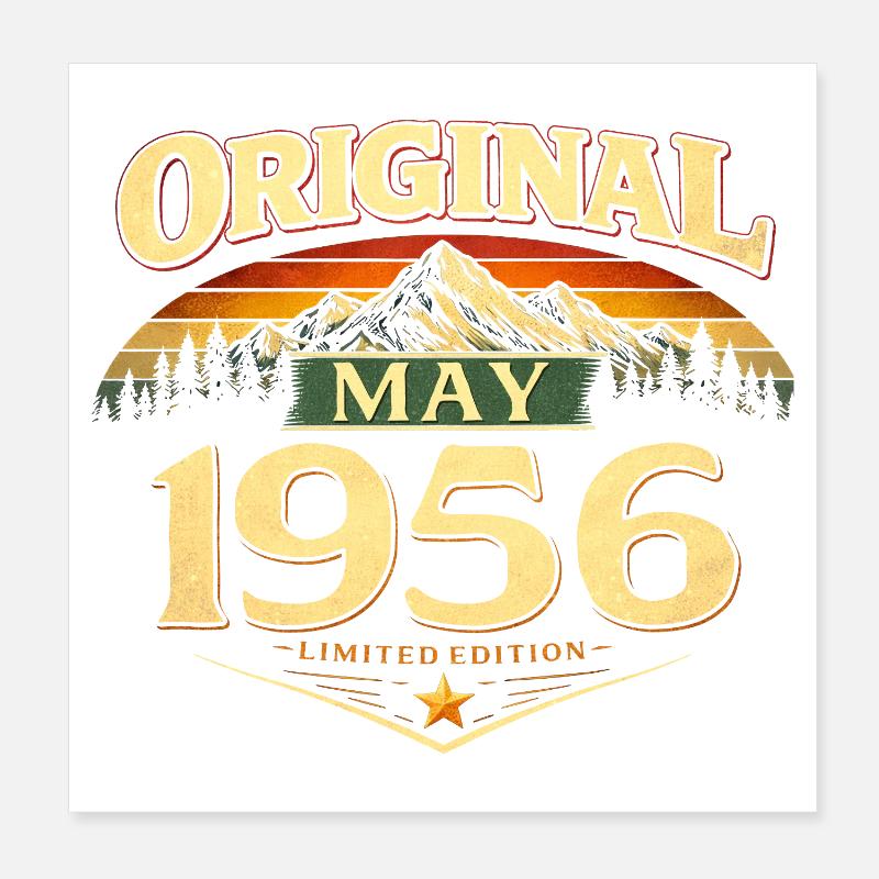 Don du 70e anniversaire Original mai 1956 Poster 20 x 20 cm