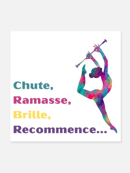 Chute-_Ramasse-_Recommence-- - Poster 20 x 20 cm - blanc - Devant