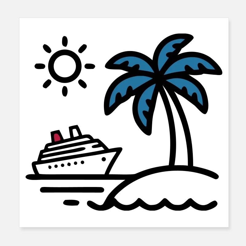 Vacances de Palm à Cruise Island Poster 20 x 20 cm