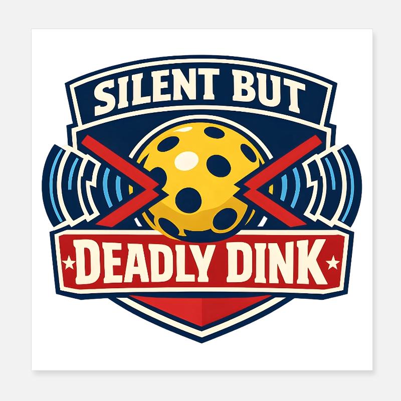 Silent Dink Bowling Joke Poster 8" x 8" (20x20 cm)