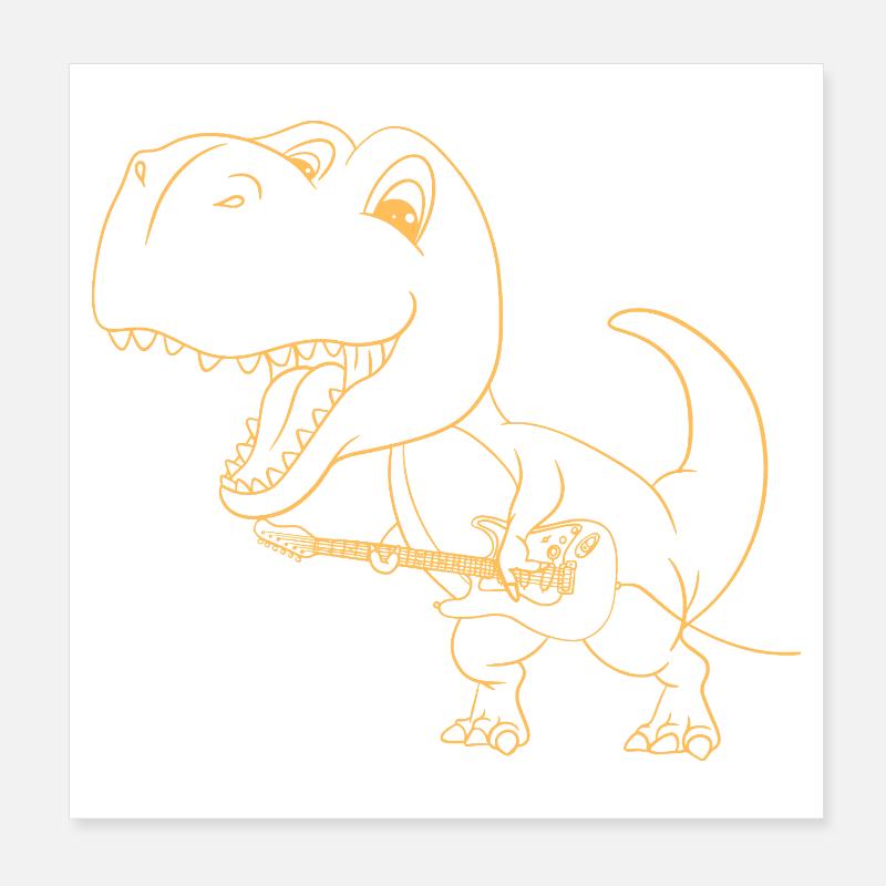 T Rex Gitarre T-Shirt Geschenk Humor Poster 20x20 cm