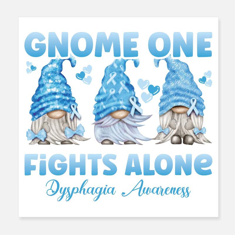 Difficultés d’ingestion des Gnomes bleu clair Poster 20 x 20 cm