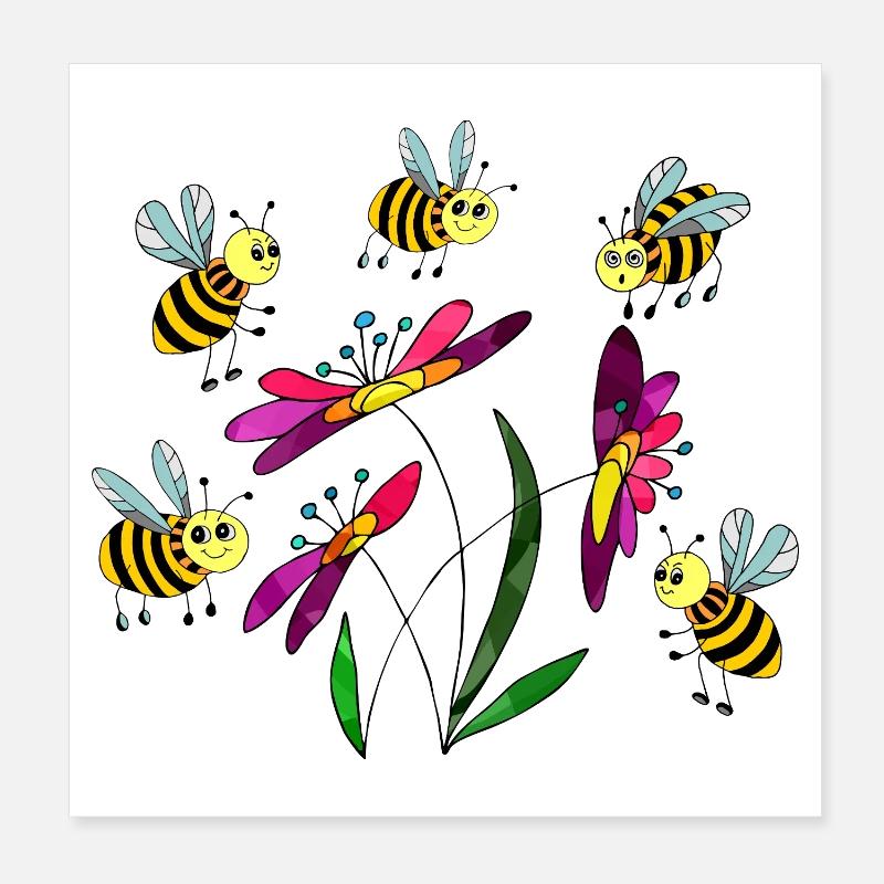 Insects Poster 8" x 8" (20x20 cm)