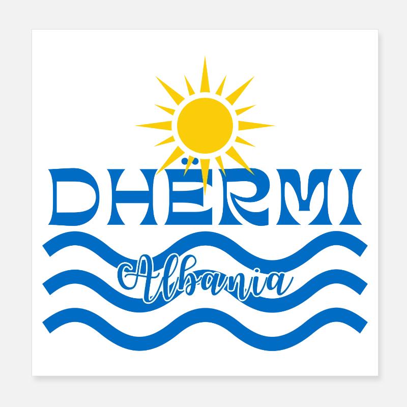 DHËRMI Albania Sun Waves Logo Poster 20 x 20 cm
