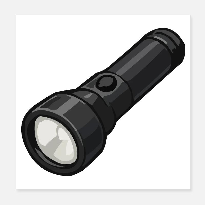 Illustration de lampe torche compacte Poster 20 x 20 cm