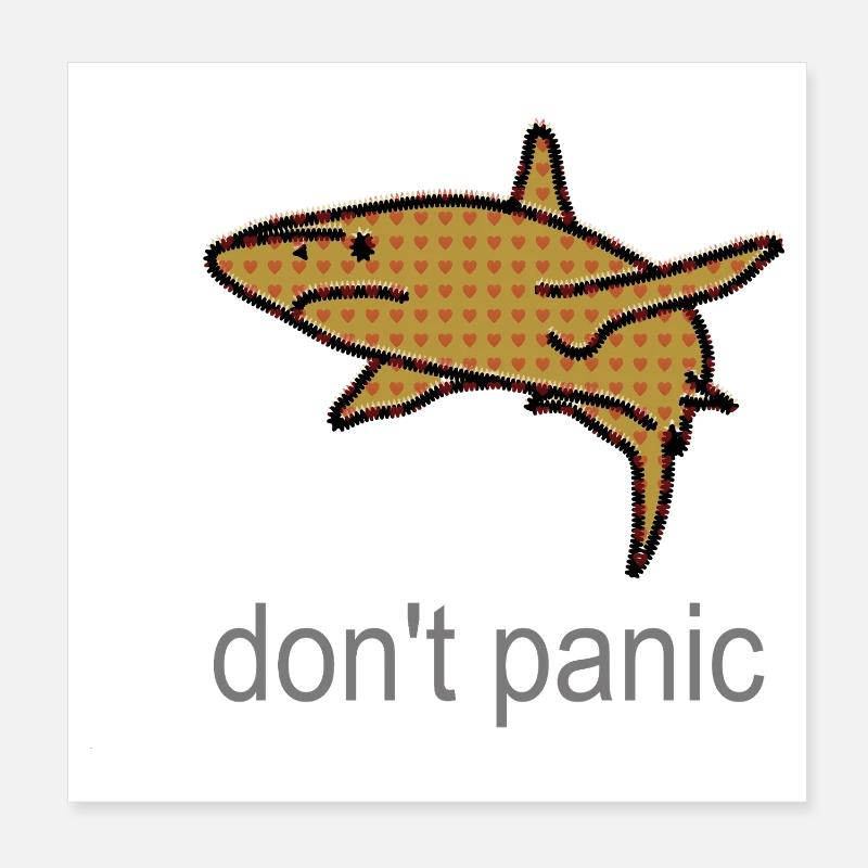 Motif de courage de requin rempli de cœur Poster 20 x 20 cm