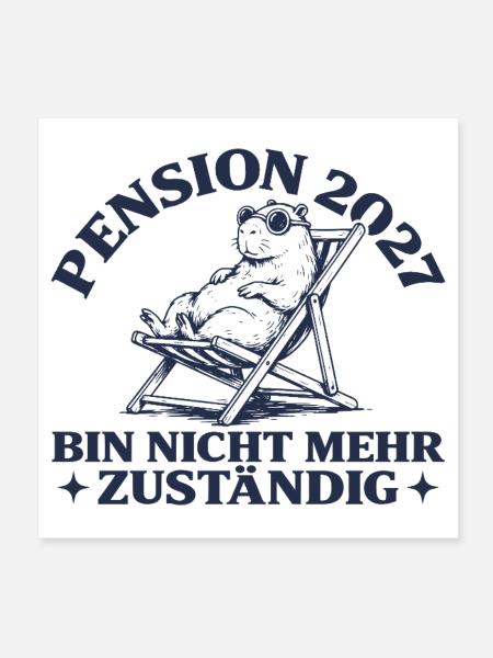 Pension 2027 Abschied Capybara im Liegestuhl - Poster 20x20 cm - Weiß