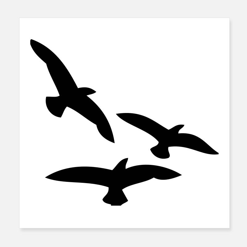 Oiseaux Poster 20 x 20 cm