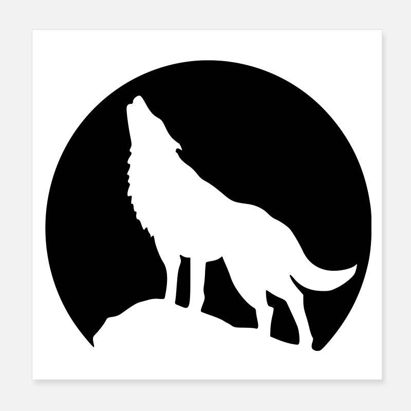 mond wolf Poster 20x20 cm