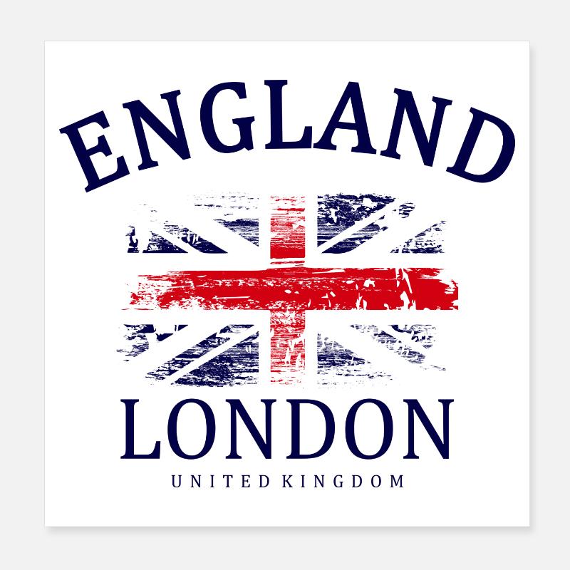 Emblème de l’Union Jack de Londres vieilli Poster 20 x 20 cm