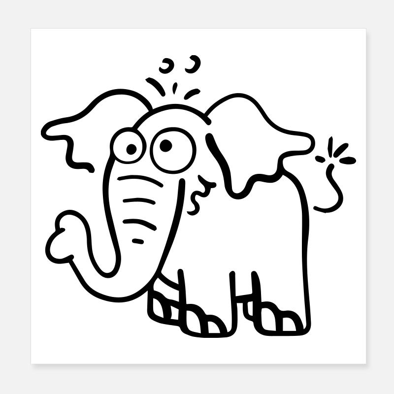 Knuffiger Elefant Poster 20x20 cm