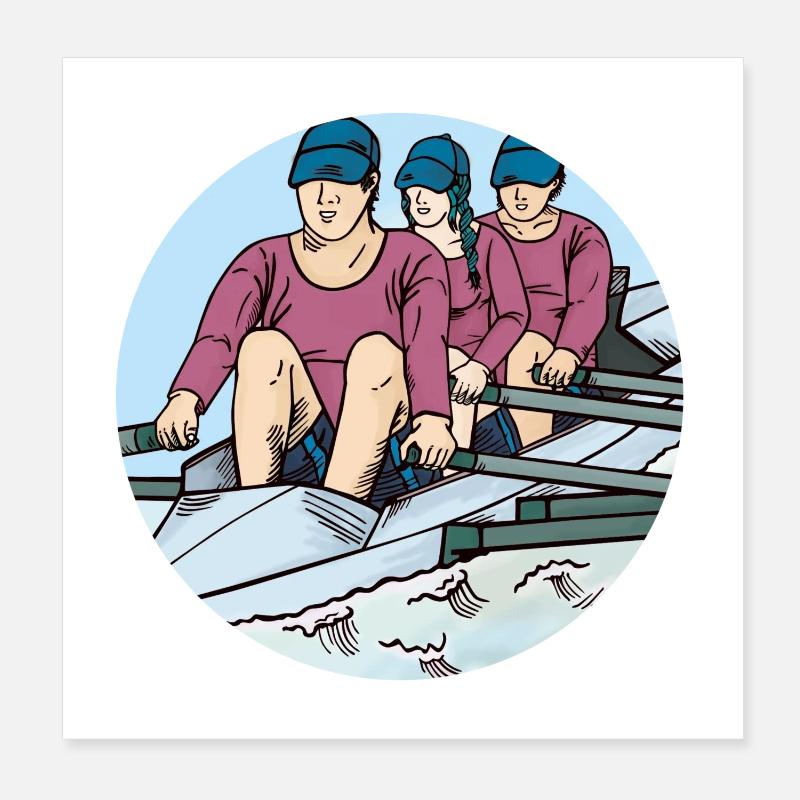 Sport Rudermannschaft - Poster 20x20 cm - Weiß
