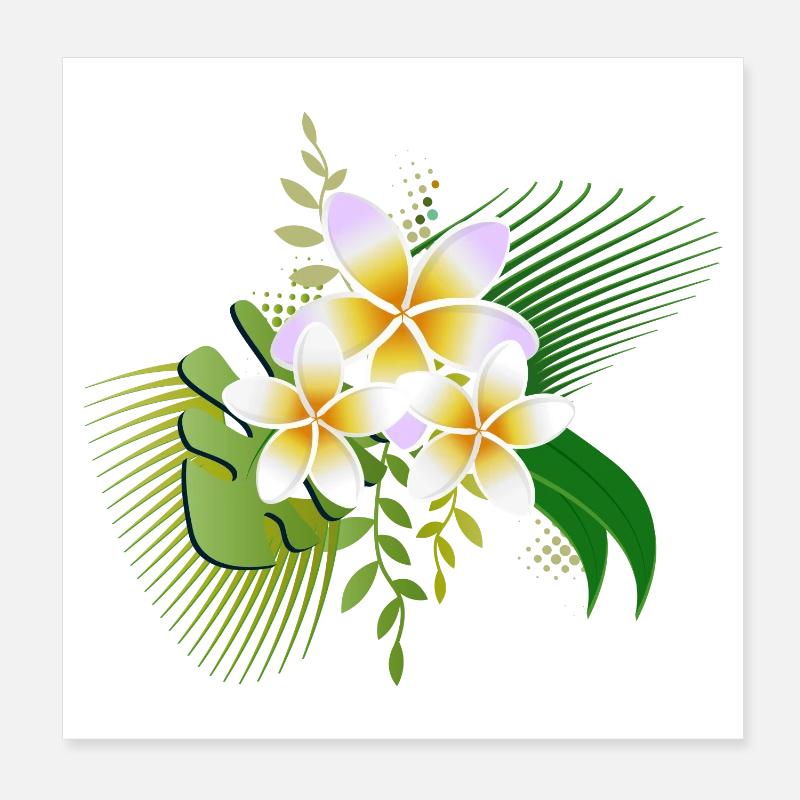 Fleurs de frangipanier un joyau tropical Poster 20 x 20 cm