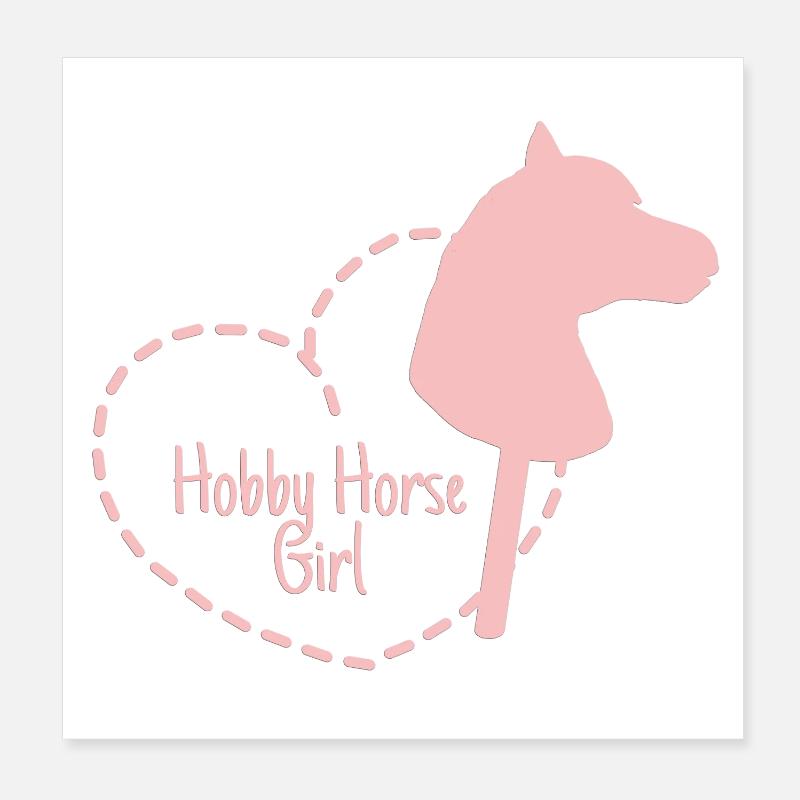 Cheval de loisir Horsing Steckenpferd GIRL Poster 20 x 20 cm