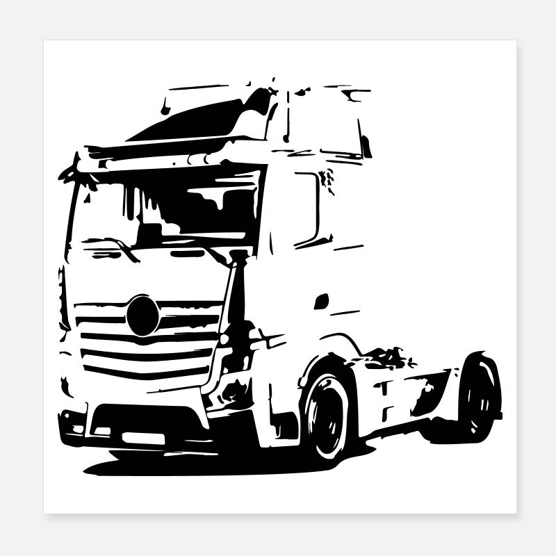 Camion allemand Poster 20 x 20 cm