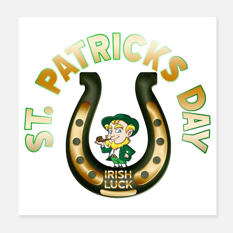 Fer à cheval Leprechaun de la Saint-Patrick Poster 20 x 20 cm