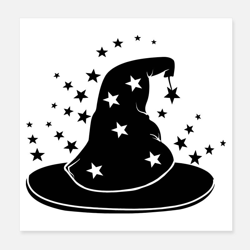 Magischer Zaubererhut mit Sternen Poster 20x20 cm