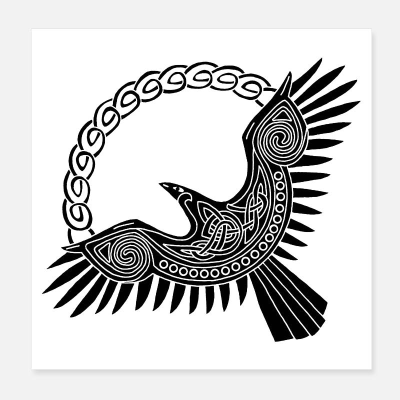 Aigle viking noir Poster 20 x 20 cm