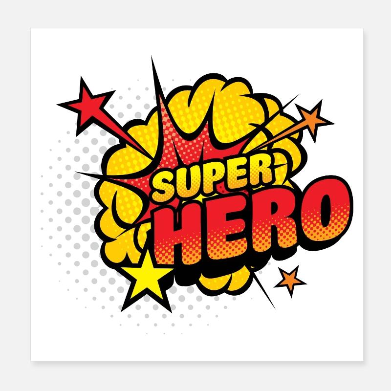 Superhelden Comic Explosion Poster 20x20 cm