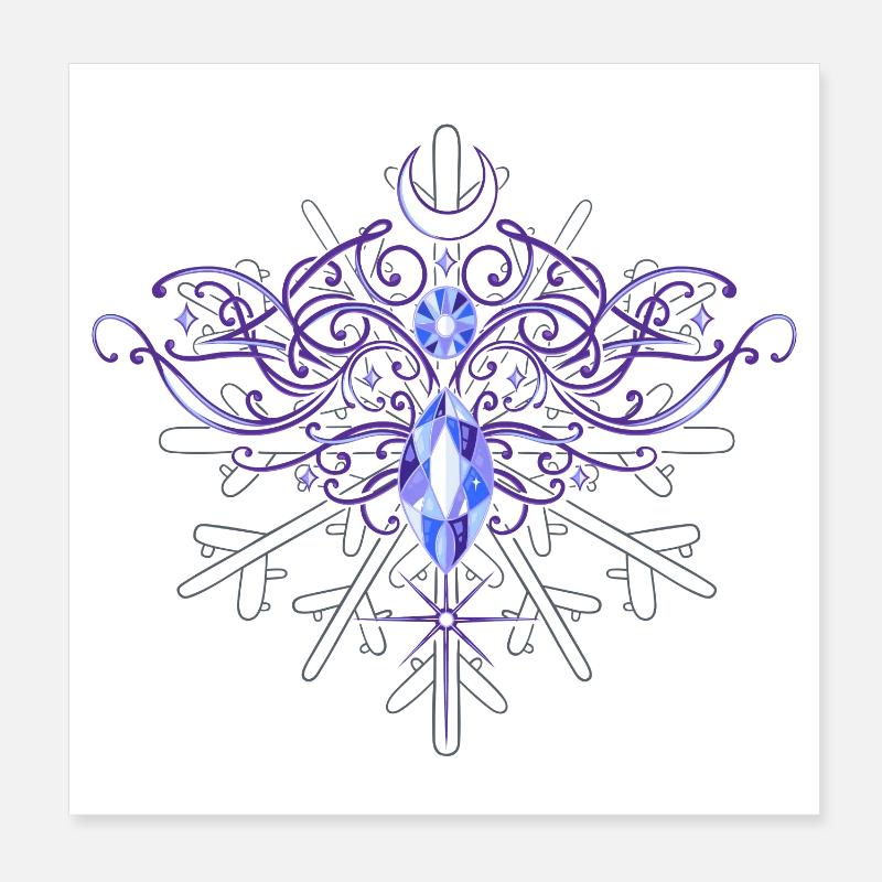 Déesse des neiges flocon de neige Poster 20 x 20 cm
