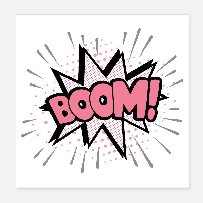 Boom pink - Poster 8" x 8" (20x20 cm) - white