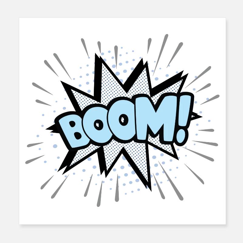 Boom blau Poster 20x20 cm