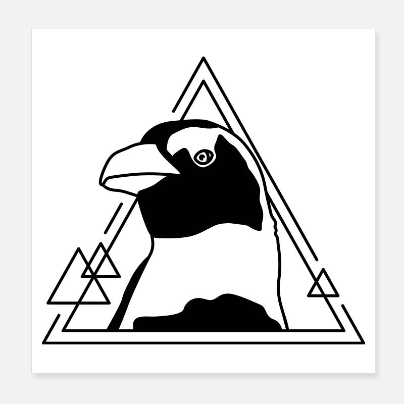 Penguin in geometric design Poster 8" x 8" (20x20 cm)