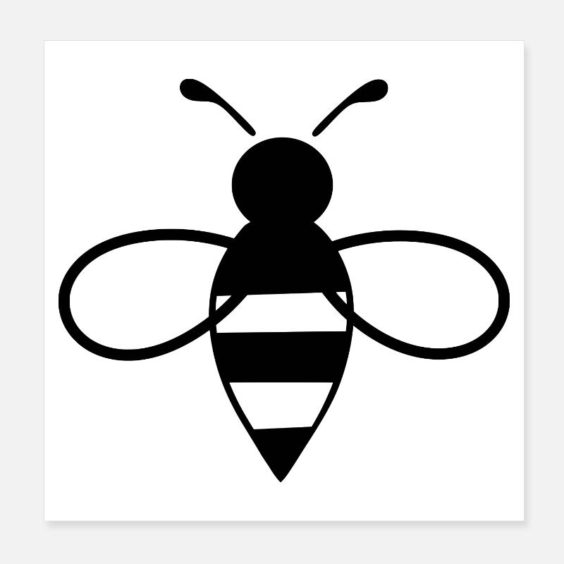 Biene schwarz Poster 20x20 cm