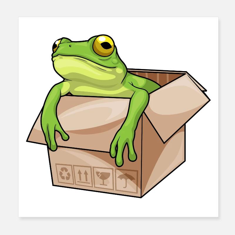 Carton grenouille Poster 20 x 20 cm