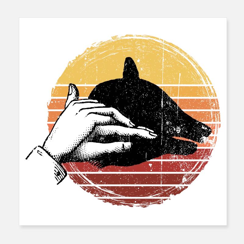 Animal Shadows Hund Poster 20x20 cm