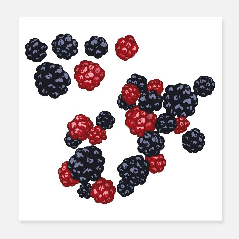 Brombeeren Poster 20x20 cm