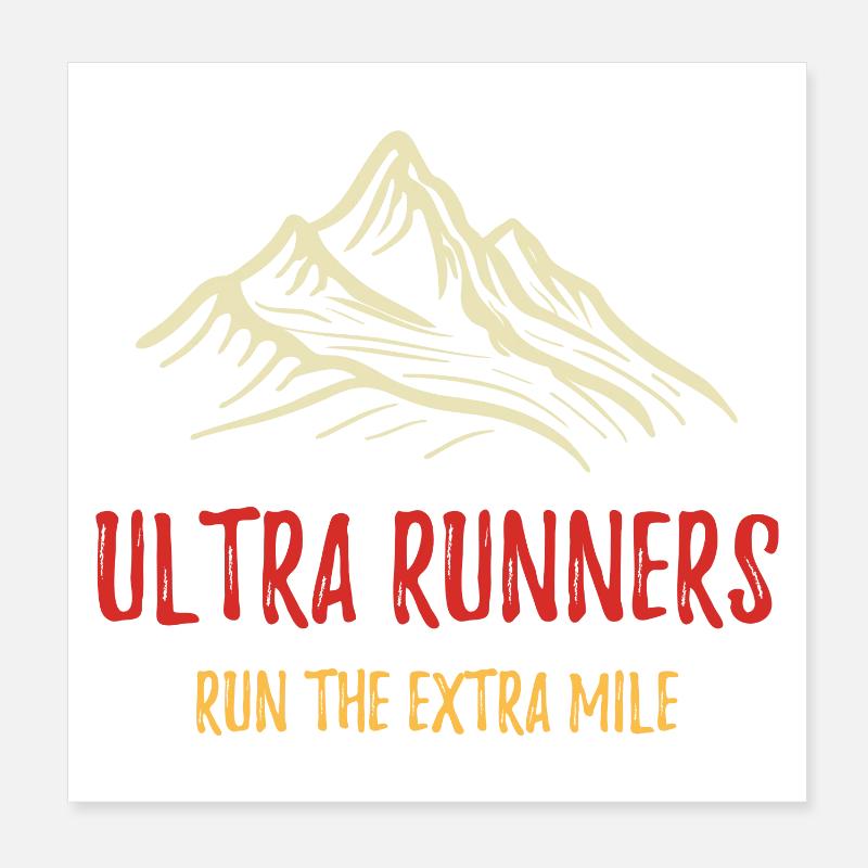 Ultraläufer laufen die Extrameile Poster 20x20 cm