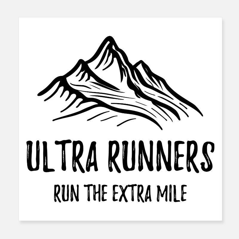 Ultraläufer laufen die Extrameile - Poster 20x20 cm - Weiß