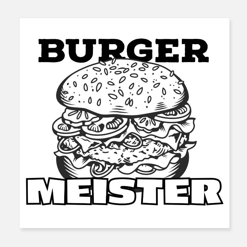 Burger Meister – Handgezeichnete Poster 20x20 cm
