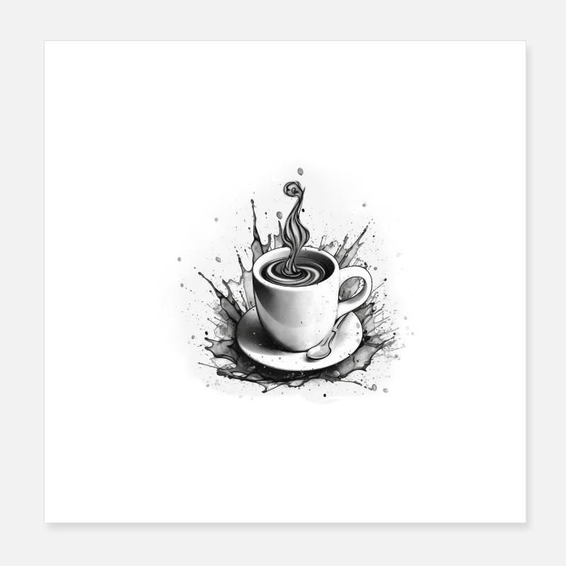 blood type espresso 2 weiß Poster 20x20 cm