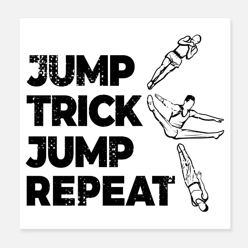 Trampoline repetition Poster 8" x 8" (20x20 cm)