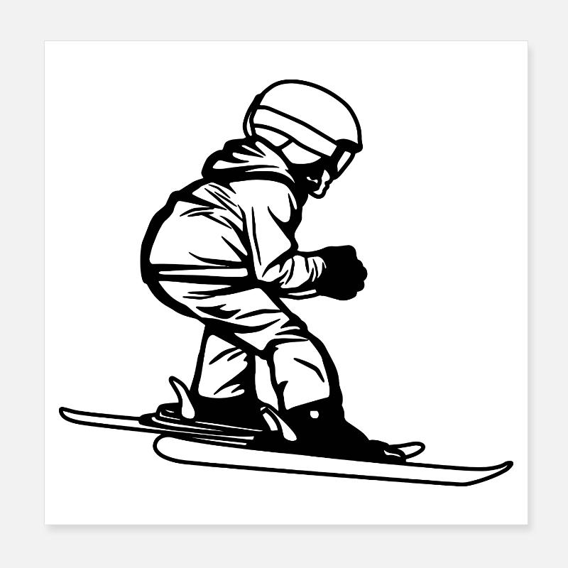 Skier Child Poster 8" x 8" (20x20 cm)