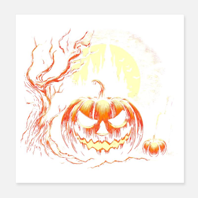 Halloween-Kürbis Poster 20x20 cm