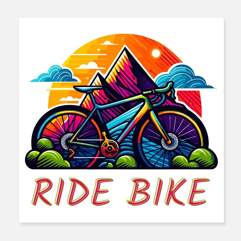 Graphismes pour vélos de cyclisme, de route et de gravier Poster 20 x 20 cm