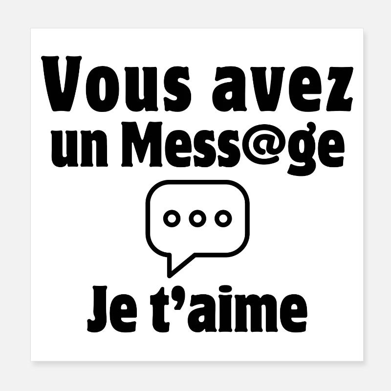 Nachricht, SMS, Valentinstag, Ich liebe dich Poster 20x20 cm