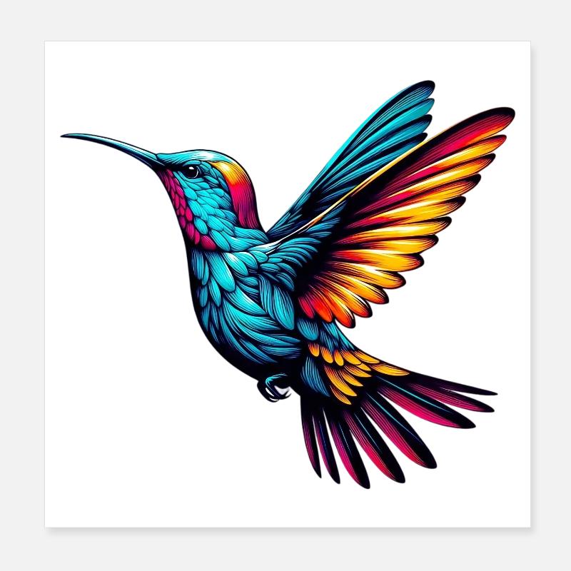 Kolibri Poster 20x20 cm
