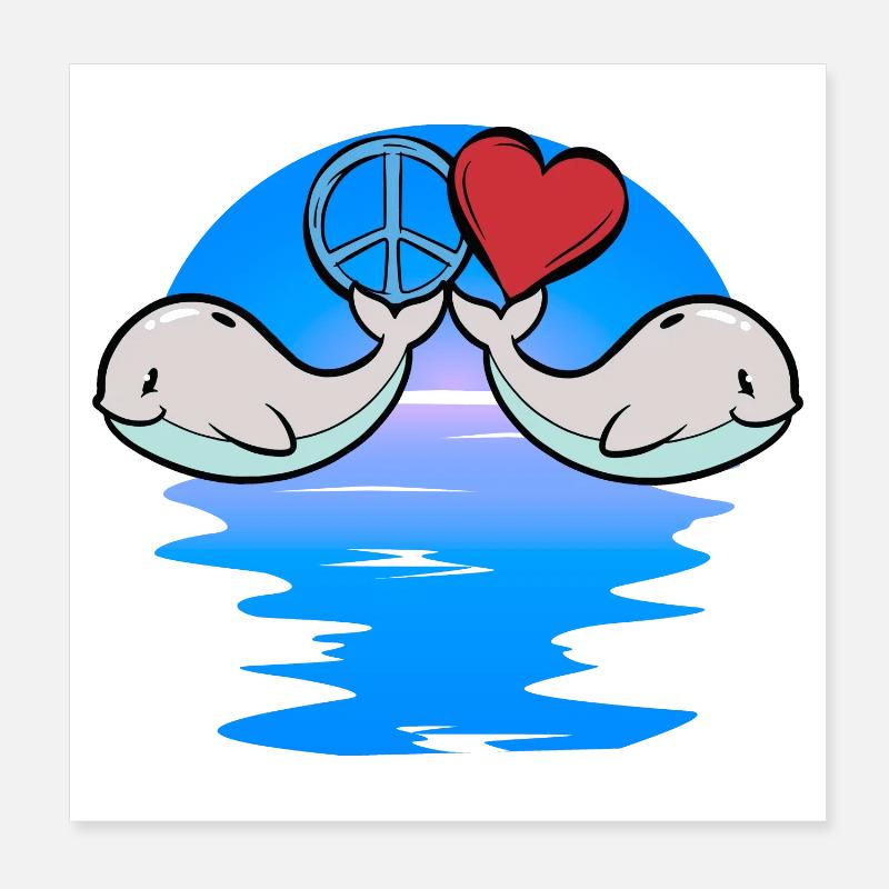 Bébé, Poisson-Baleine, Mammifère Marin, Enfants, Paix Poster 20 x 20 cm