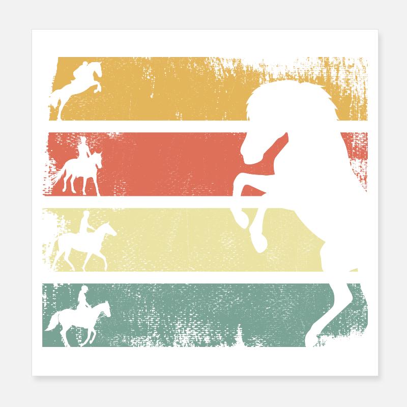 Équitation Poster 20 x 20 cm