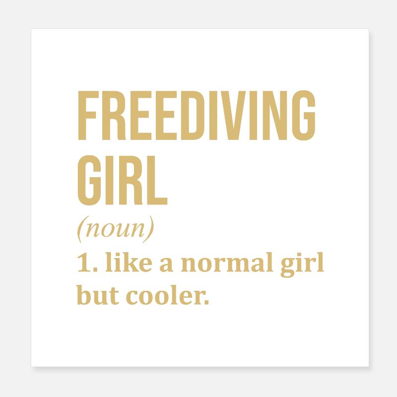 Freitauchen Poster 20x20 cm