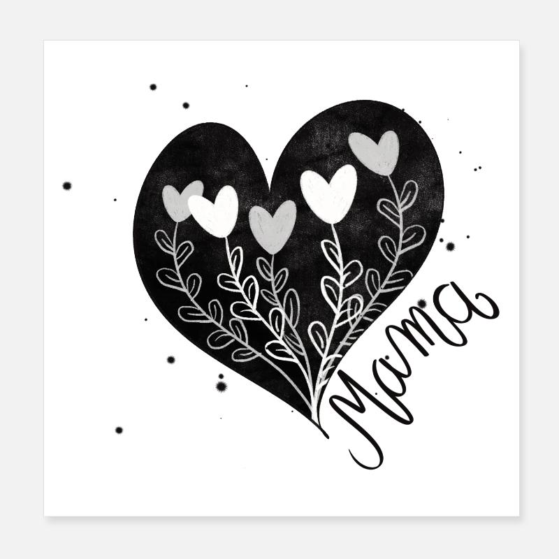 Mama Herz Muttertag Poster 20x20 cm