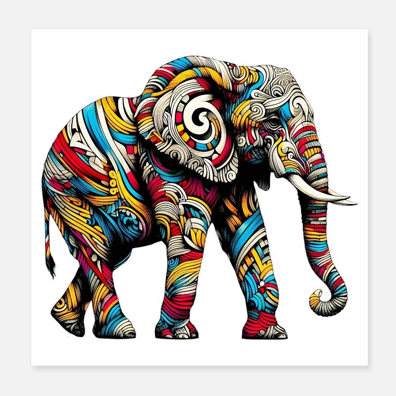 Elefant Poster 20x20 cm