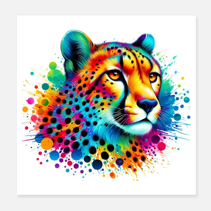 Cheetah Poster 8" x 8" (20x20 cm)